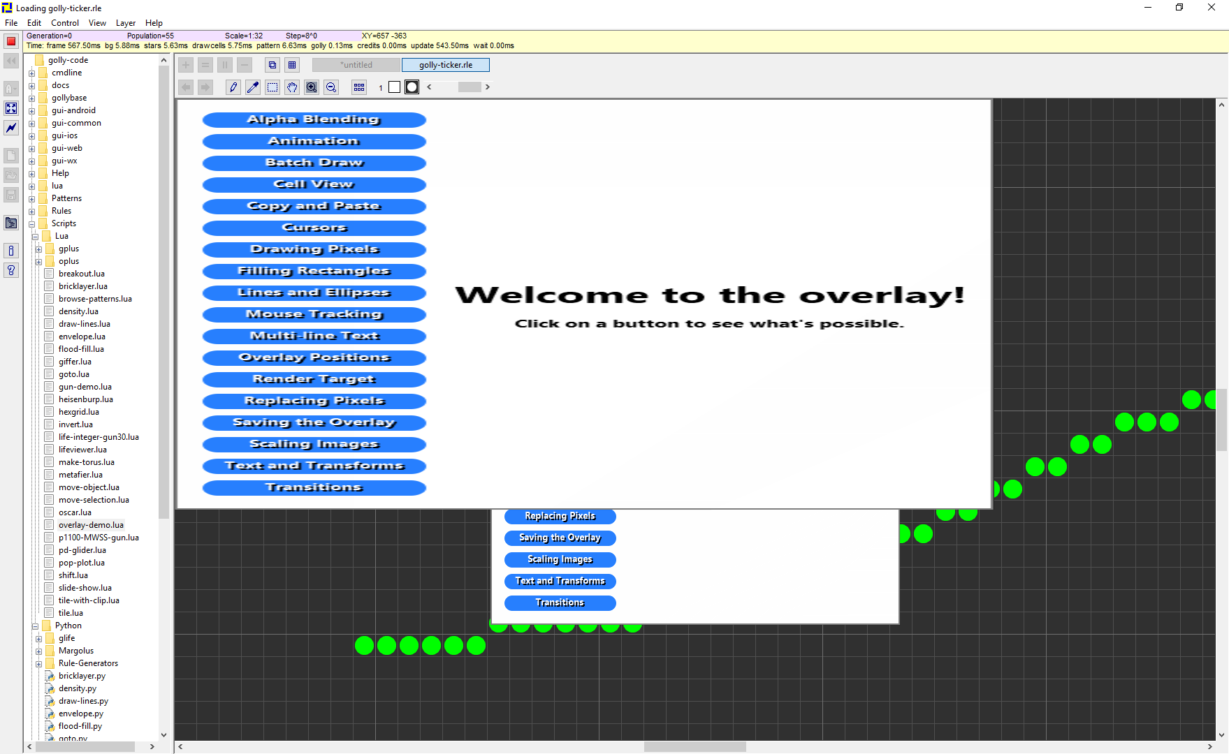 Thought I remembered the overlay-demo animation working, but now I'm seeing this instead --