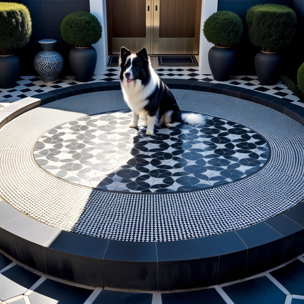big-fluffy-dog-standing-in-back-ofround-penrose-tiled-patio-of-black-and-white-stones-in-geometric (2).png