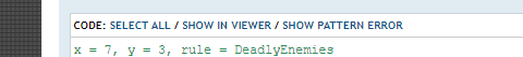 CODE: SELECT ALL / SHOW IN VIEWER / SHOW PATTERN ERROR
